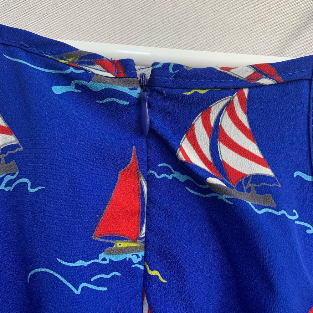 Hello Miss Sailboat Dress Ruffles and Spaghetti Straps Size S - Picture 7 of 9